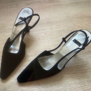Stuart Weitzman Black Slingback Heels